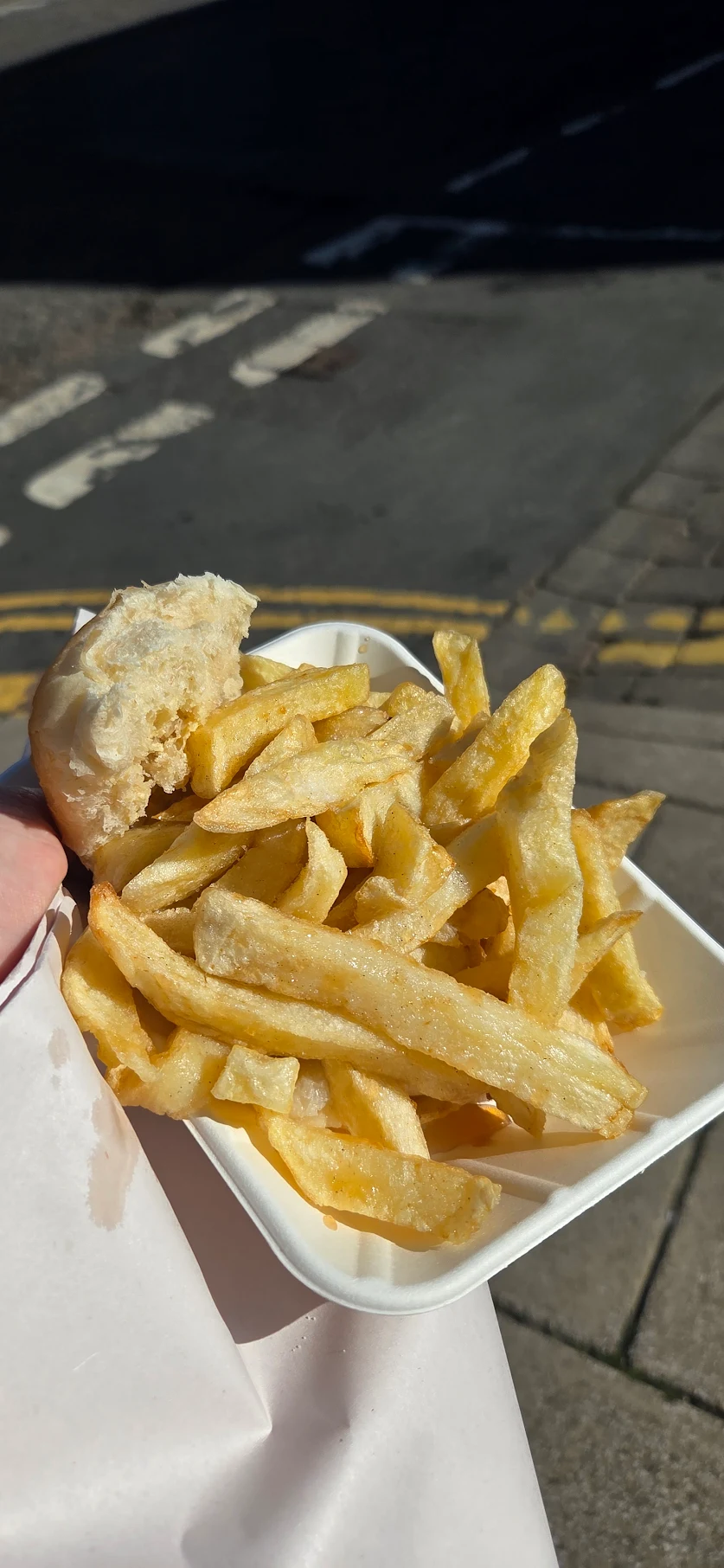 Big Fry chips fresh from the fryer